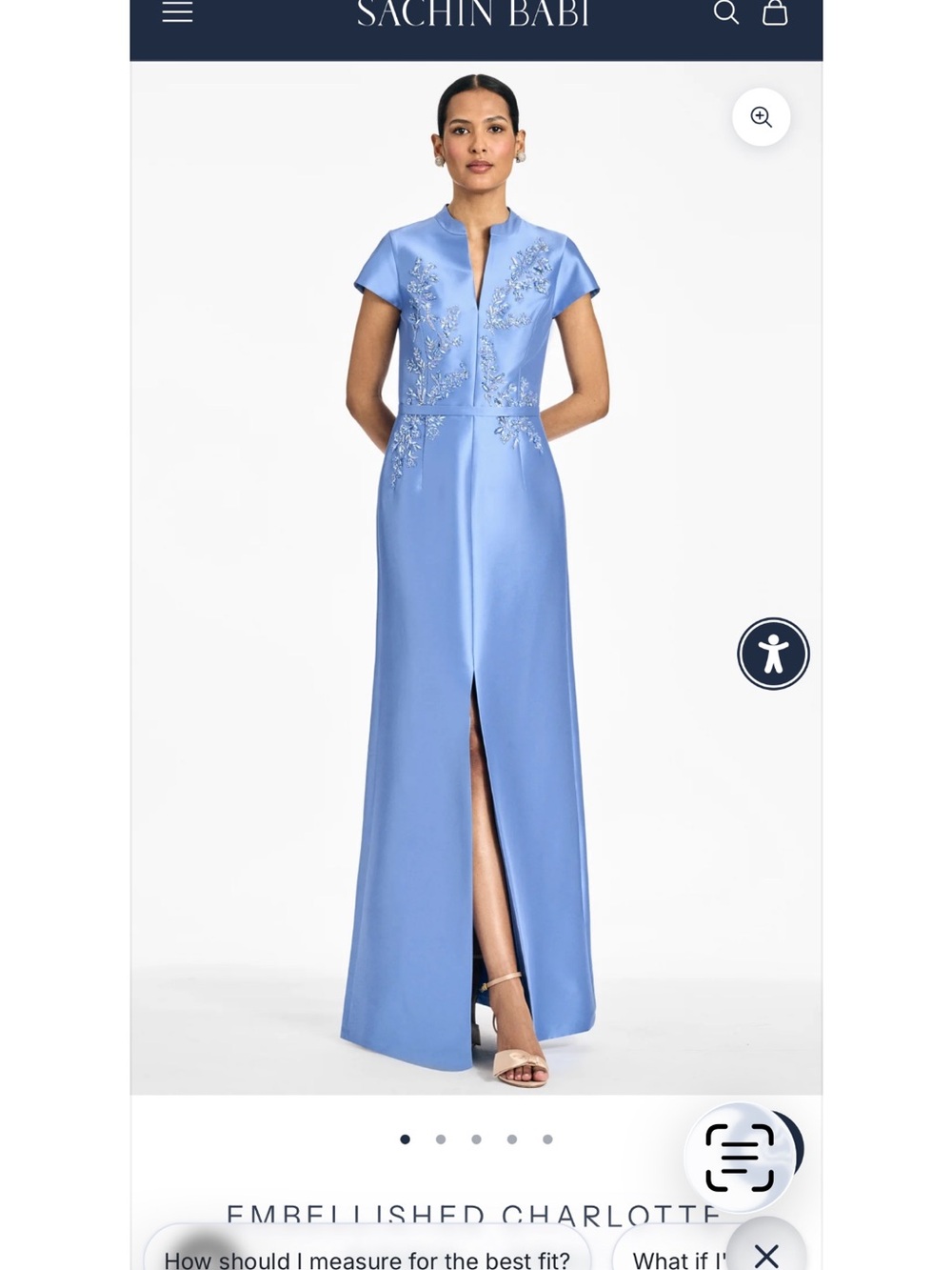 Sachin + Babi Embellished Maxi Gown in Periwinkle